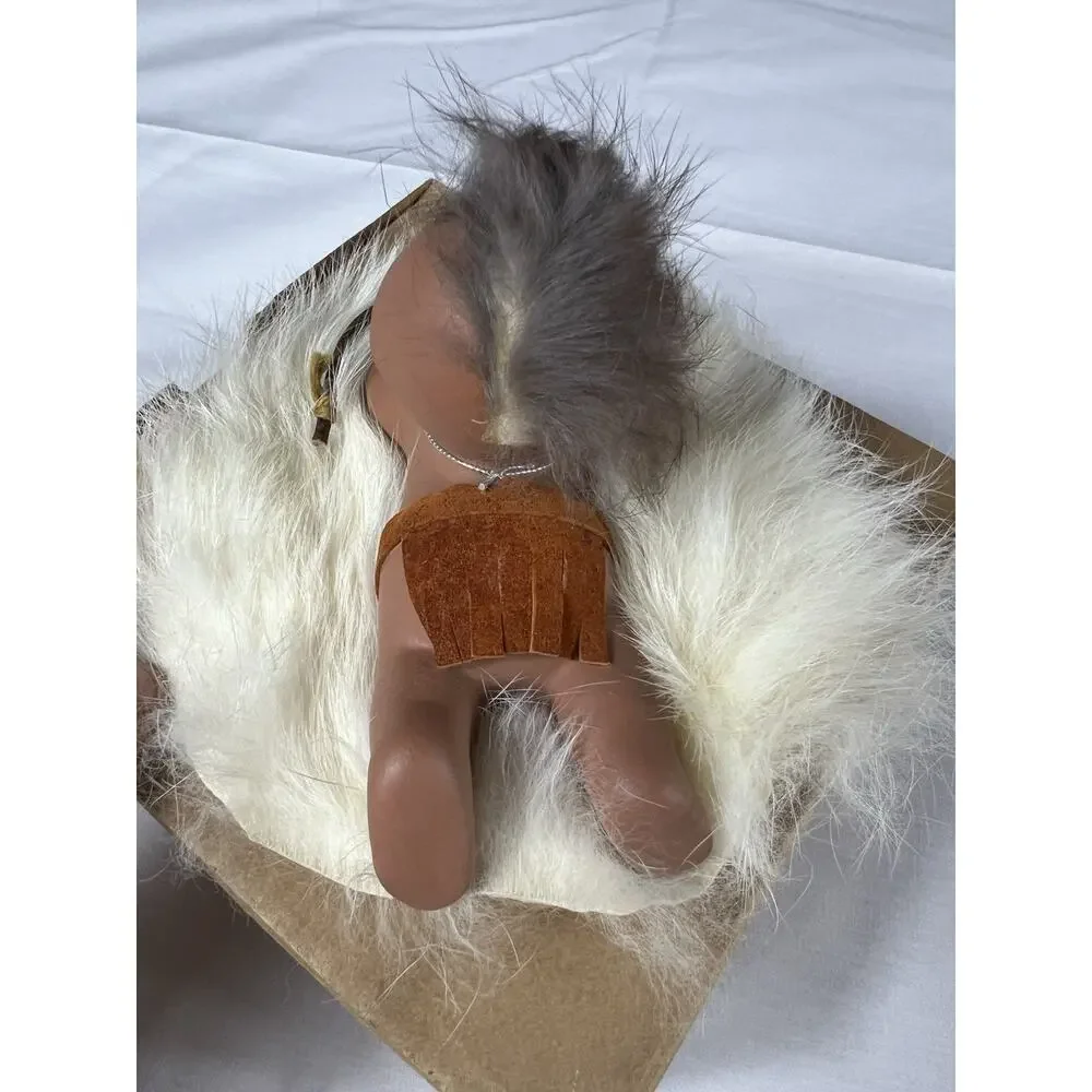 Vintage Border Rose Baby 3 Navahi Doll with Fur Wrap Native American Style